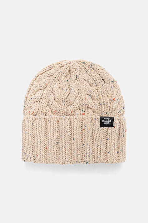 Herschel czapka z dodatkiem wełny Ellis Cable beżowa 50751-07527