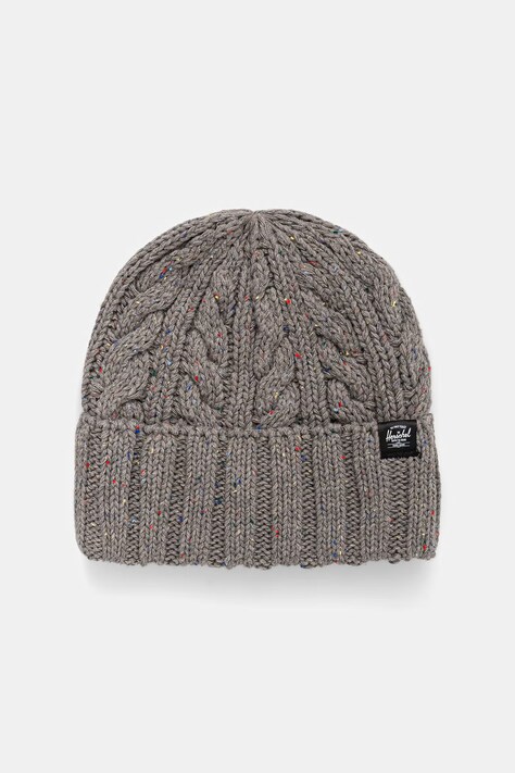 Herschel czapka beanie z dodatkiem wełny Ellis Cable szara 50751-07526