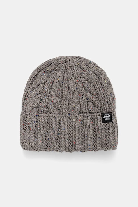 Herschel czapka beanie z dodatkiem wełny Ellis Cable szara 50751-07526