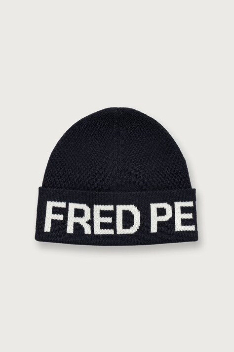 Fred Perry Czapka beanie z wełną granatowa C3302