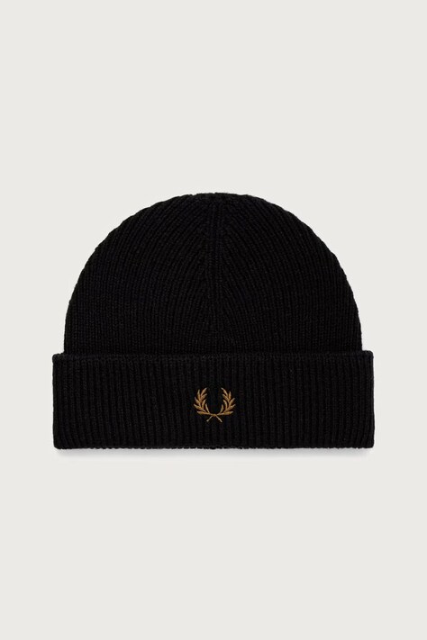 Fred Perry Czapka beanie wełniana czarna C3306