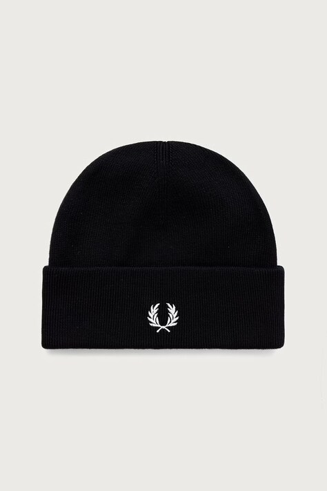 Fred Perry czapka beanie z wełną czarna C3316