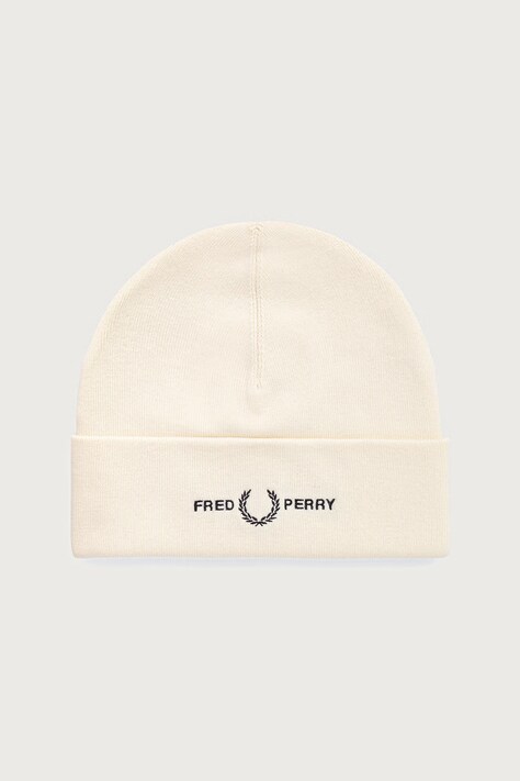 Fred Perry Czapka beanie z bawełną beżowa C3300