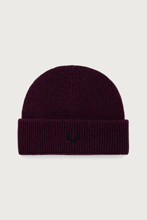 Fred Perry Czapka beanie wełniana fioletowa C3306