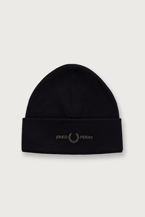 Fred Perry Czapka beanie z bawełną czarna C3300