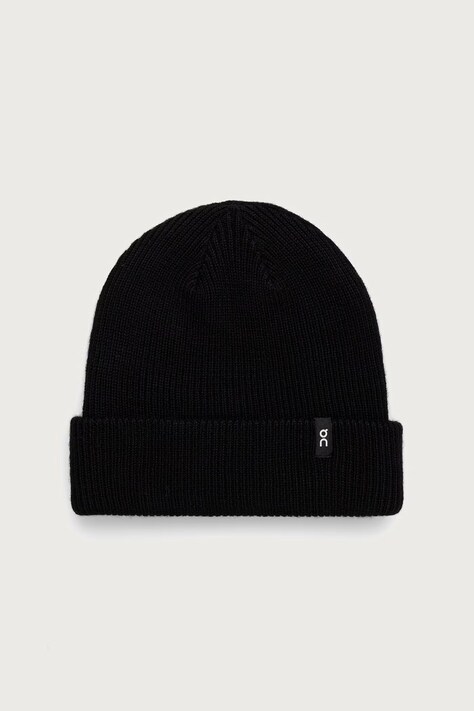 On czapka beanie wełniana czarna 2UF30100553