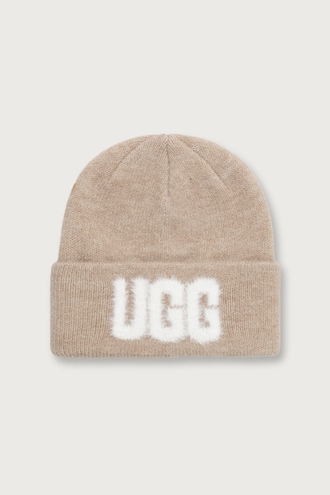 UGG Czapka beanie z dodatkiem wełny beżowa 105248