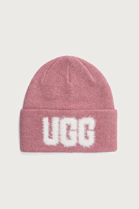 UGG Czapka beanie z dodatkiem wełny różowa 105248