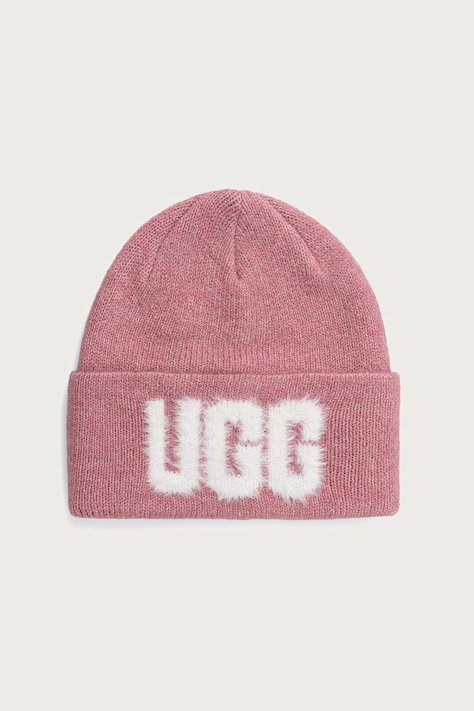 UGG Czapka beanie z dodatkiem wełny różowa 105248