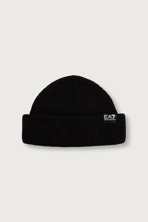 EA7 Emporio Armani Czapka beanie z wełną czarna AF29587.7X000313