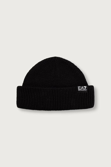 EA7 Emporio Armani Czapka beanie z wełną czarna AF29587.7X000313