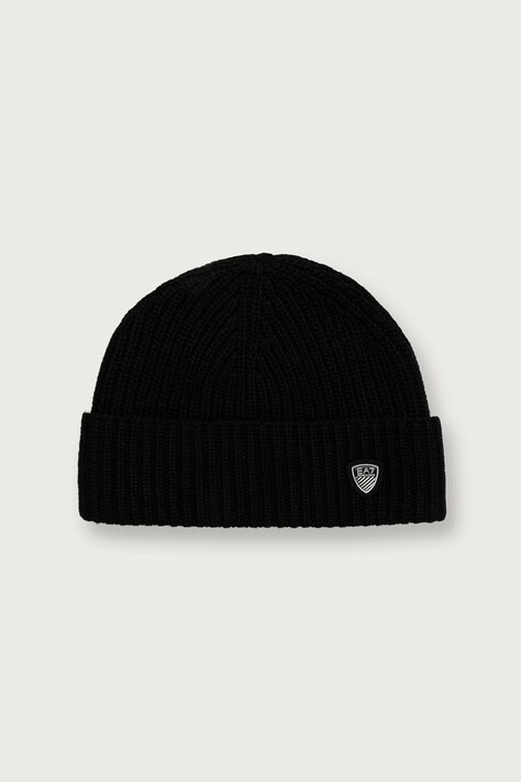 EA7 Emporio Armani Czapka beanie z wełną czarna AF18020.7X000841