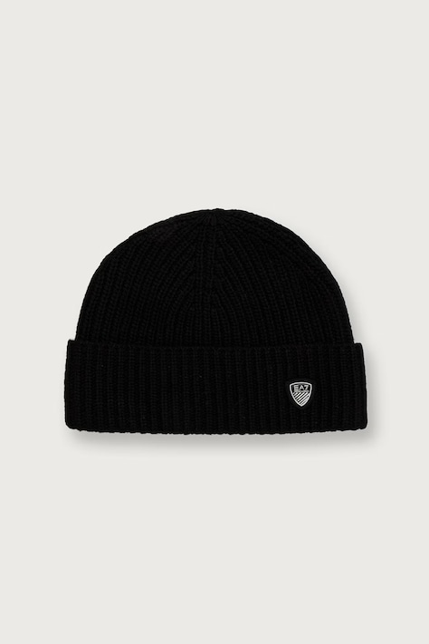 EA7 Emporio Armani Czapka beanie z wełną czarna AF18020.7X000841