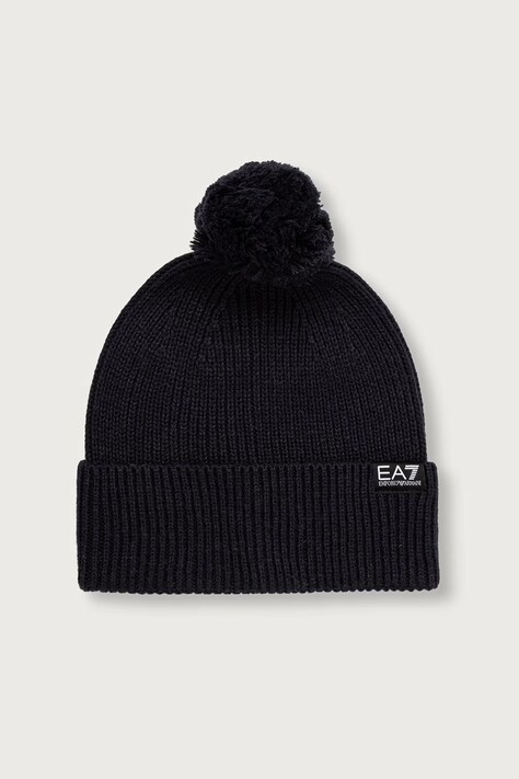 EA7 Emporio Armani Czapka beanie z wełną granatowa AF29587.7X000915