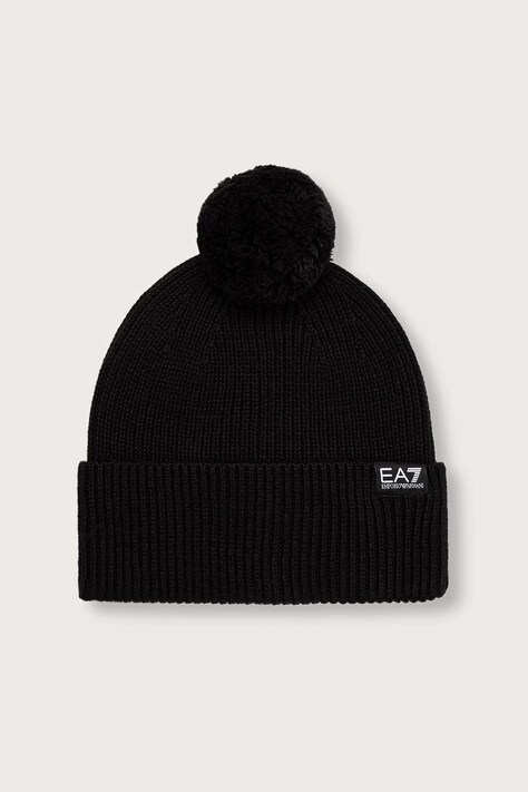 EA7 Emporio Armani Czapka beanie z wełną czarna AF29587.7X000915