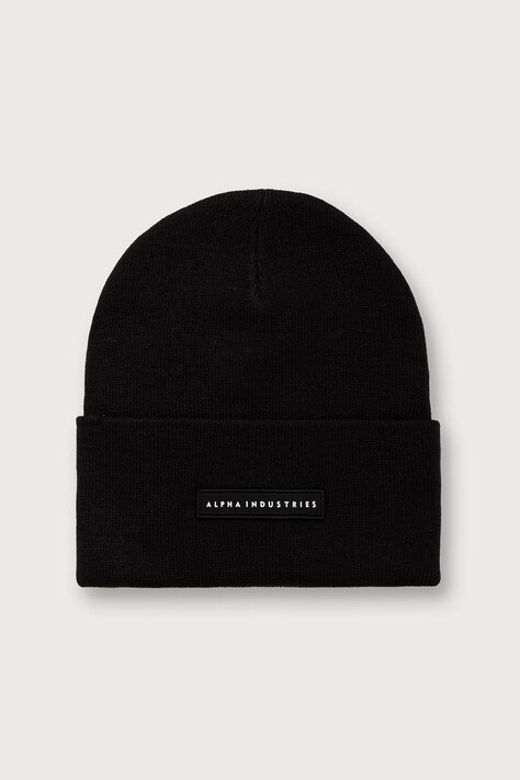 Alpha Industries cappello beanie Rubber Logo nero 258902