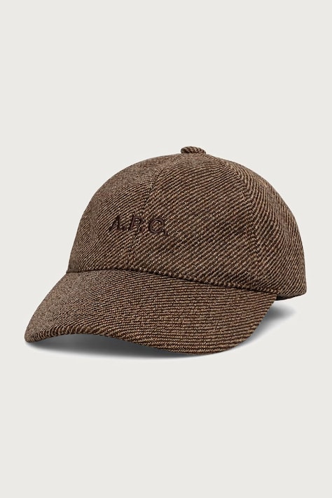 A.P.C. Czapka bejsbolówka z wełną casquette charlie brązowa WOATC.M24069