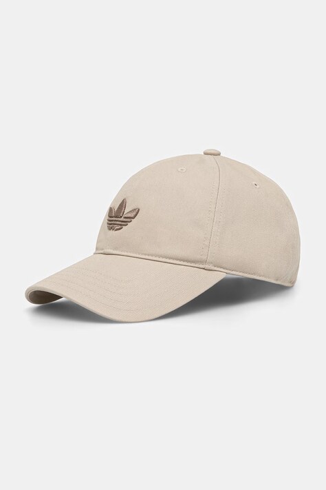adidas Originals czapka z daszkiem bawełniana Adicolor beżowa KU7668