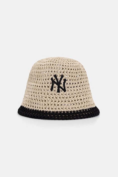 New Era kapelusz bucket pleciony KNITTED BUCKET NYY beżowy 60856308