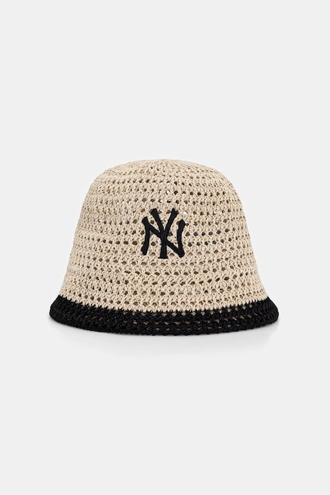 New Era kapelusz bucket pleciony KNITTED BUCKET NYY beżowy 60856308