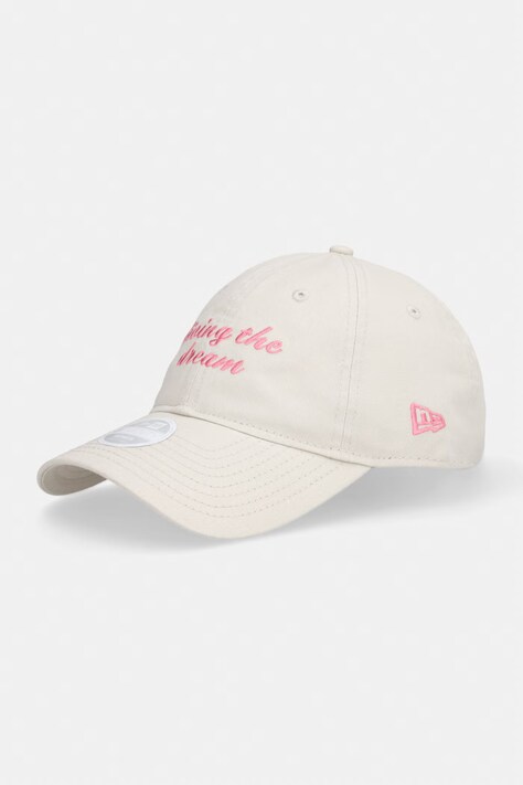 New Era czapka z daszkiem bawełniana SLOGAN 920 beżowa 60856295