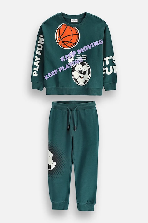 Coccodrillo Komplet dresowy dziecięcy bawełniany turkusowy SUPER FUN BOY KIDS