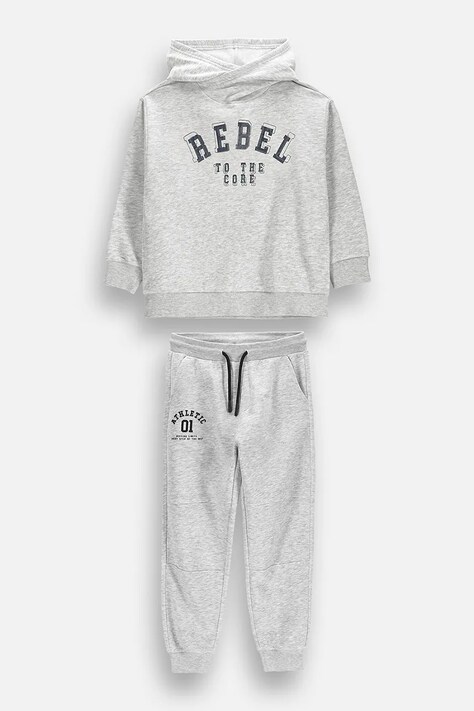 Coccodrillo Compleu de trening pentru copii cu bumbac gri ACADEMY BOY JUNIOR