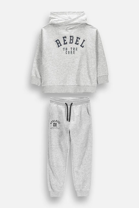 Coccodrillo Compleu de trening pentru copii cu bumbac gri ACADEMY BOY JUNIOR