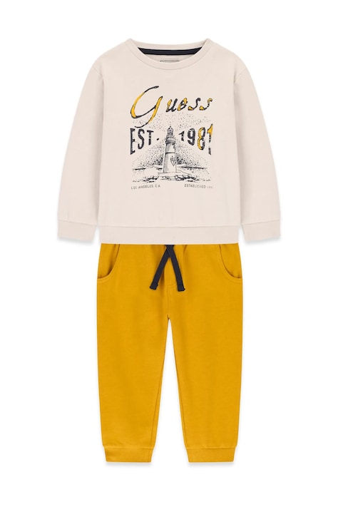Guess Komplet dresowy dziecięcy bawełniany beżowy N6BG03 K6106