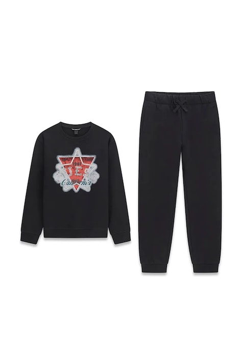 Guess Komplet dresowy dziecięcy bawełniany czarny L6BG01 K6101