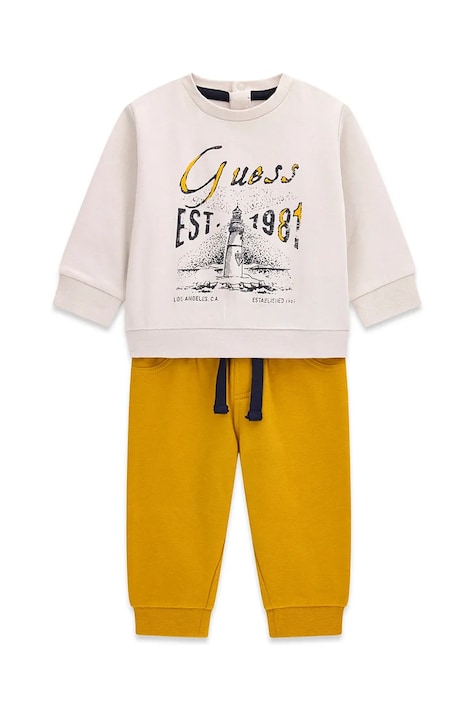 Guess Komplet dresowy niemowlęcy bawełniany beżowy I6BG07 K5813