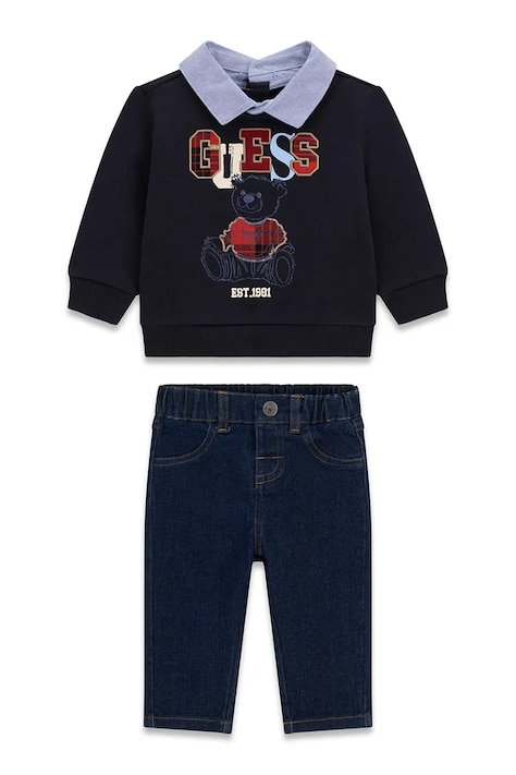 Guess Každodenní set kojenecký s bavlnou námořnický modrý I6BG06 K5811