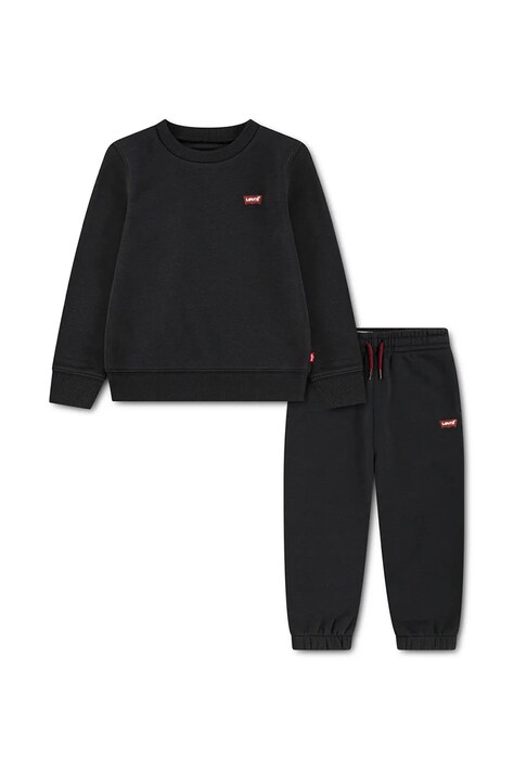 Levi's komplet trenirke otroški z bombažem HOODIE & JOGGER SET črn 8EP012