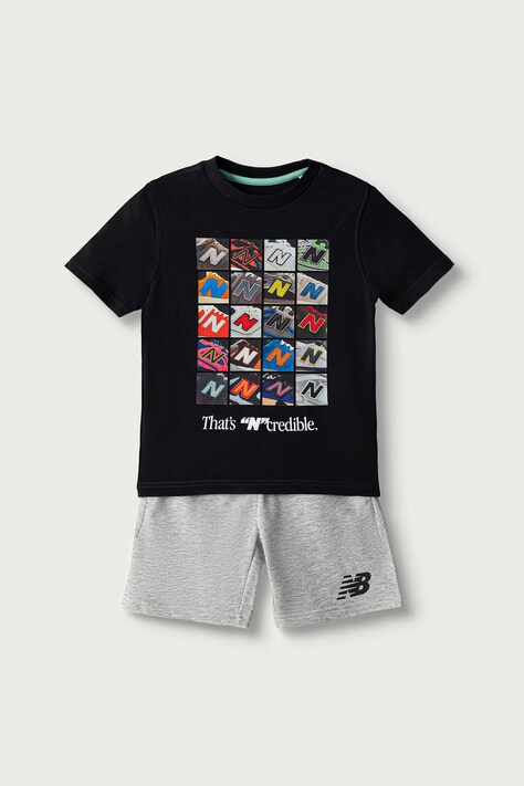 New Balance Komplet dziecięcy bawełniany czarny YS62P79K
