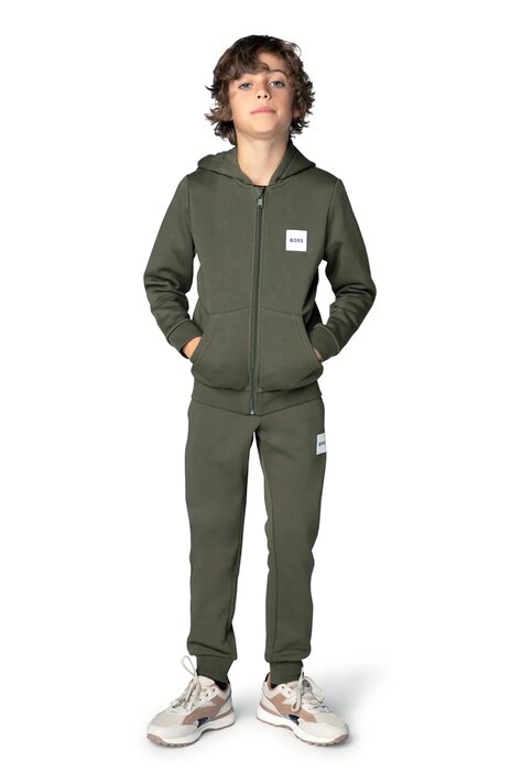 BOSS Спортивний костюм дитячий з бавовною зелений J53442