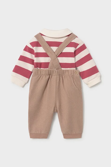 Mayoral Newborn Komplet niemowlęcy bawełniany z elastanem beżowy 2680