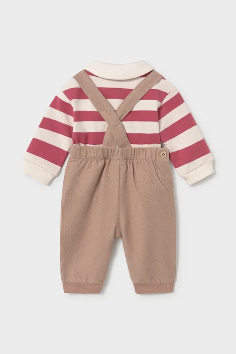 Mayoral Newborn Komplet niemowlęcy bawełniany z elastanem beżowy 2680