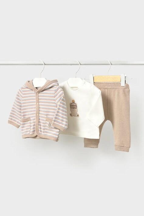 Mayoral Newborn Komplet niemowlęcy z bawełną beżowy 2668