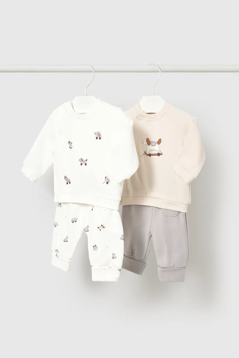 Mayoral Newborn komplet trenirka za bebe od pamuka s elastanom bež 2664