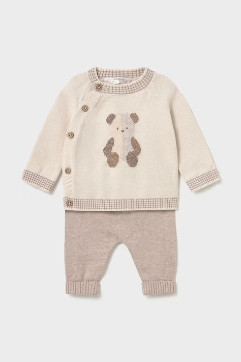 Mayoral Newborn Komplet niemowlęcy bawełniany beżowy 2523