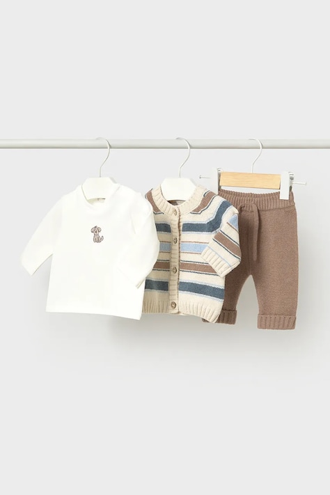Mayoral Newborn Komplet niemowlęcy z bawełną beżowy 2522