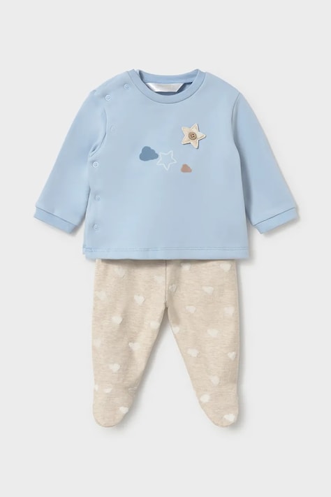 Mayoral Newborn трикотажний комплект для немовлят бавовняний з еластаном блакитний 2520