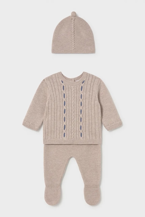 Mayoral Newborn Комплект за бебе от памук бежов 2503