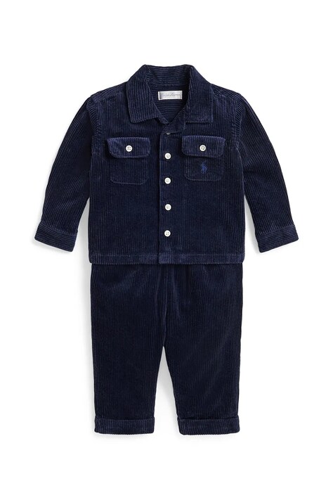 Polo Ralph Lauren Set per neonati in velluto a coste blu 320B27220001