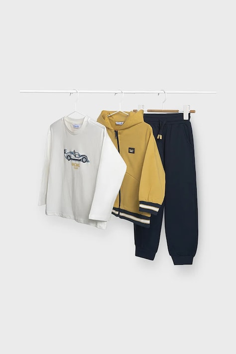 Mayoral спортен комплект анцуг за деца с памук жълт 4810