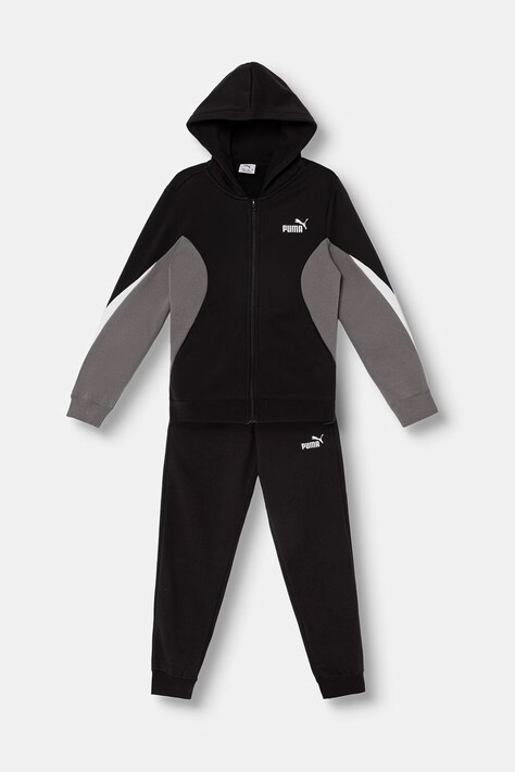 Puma dres dziecięcy z bawełną ESS BLOCK Full-Zip Sweat Suit czarny 695219