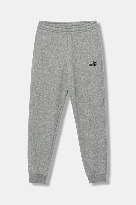 Puma spodnie dresowe dziecięce bawełniane z elastanem ESS No. 1 Logo Sweatpants szare high waist 684912