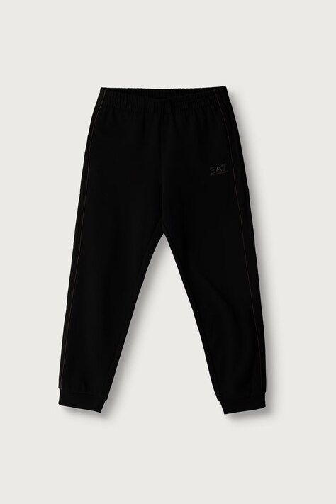 EA7 Emporio Armani Spodnie dresowe dziecięce z bawełną czarne regular waist 7B000359 AF10368