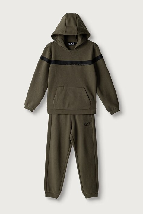 EA7 Emporio Armani Komplet dresowy dziecięcy z bawełną zielony 7B000367 AF12660