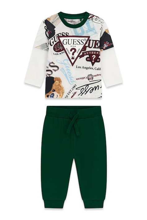 Guess komplet codzienny dziecięcy bawełniany zielony I6YG01 K3964